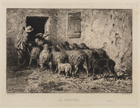 KG 14231
<br/>
De terugkeer ven de schaapskudde
<br/>
<em>Jacques, Charles (1813 - 1894)</em>